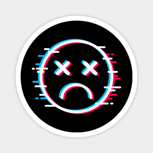 Glitch Face Dead Sad Magnet